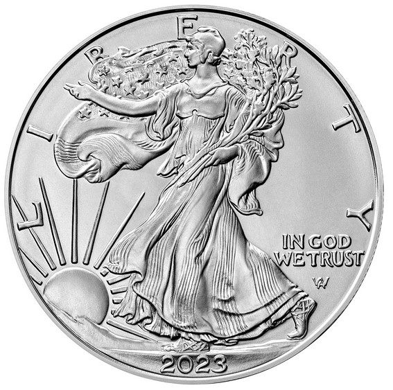 2023 Silver American Eagle BU Coin in Flip