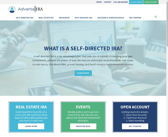 Advanta IRA Review website