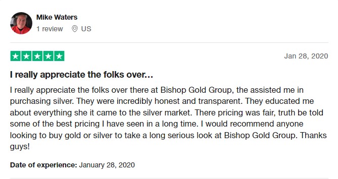 Bishop Gold Group Review Customer testimonial recommend
