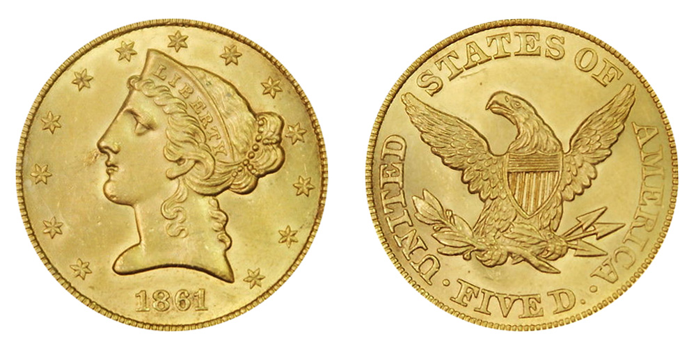 Gainesville Coins Review 1861-liberty-head-gold-half-eagle
