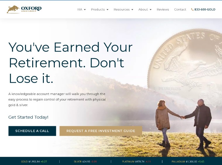 Oxford Gold Group Review website