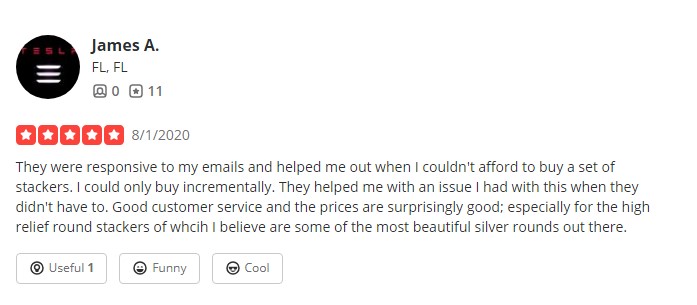 Scottsdale Bullion & Coin Yelp Review