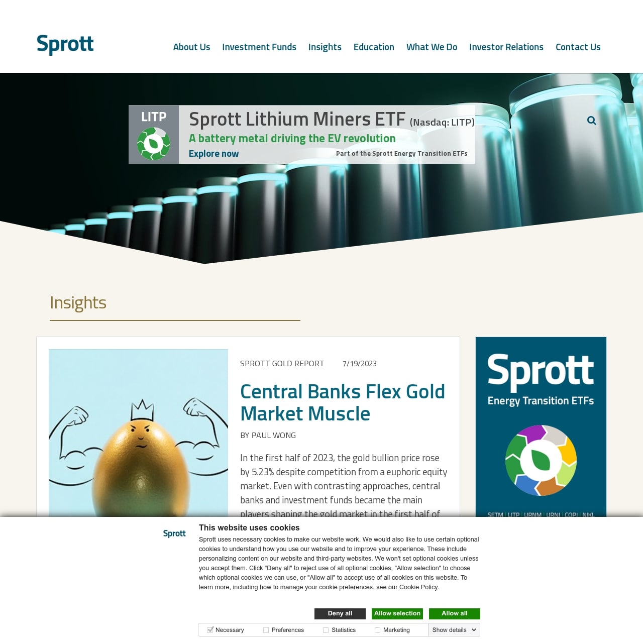 Sprott Pyhysical Gold IRA Review website