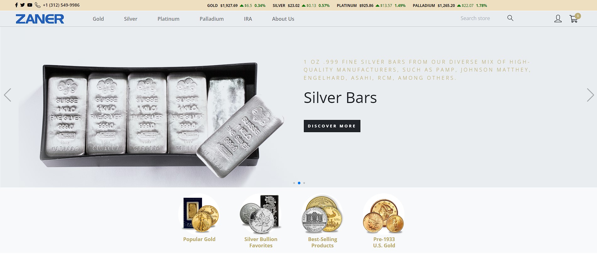 Monex Precious Metals homepage