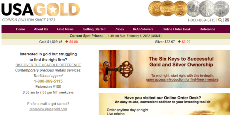 Goldline Review homepage shot