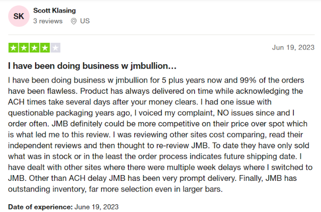 Jm - Bullion - Reviews